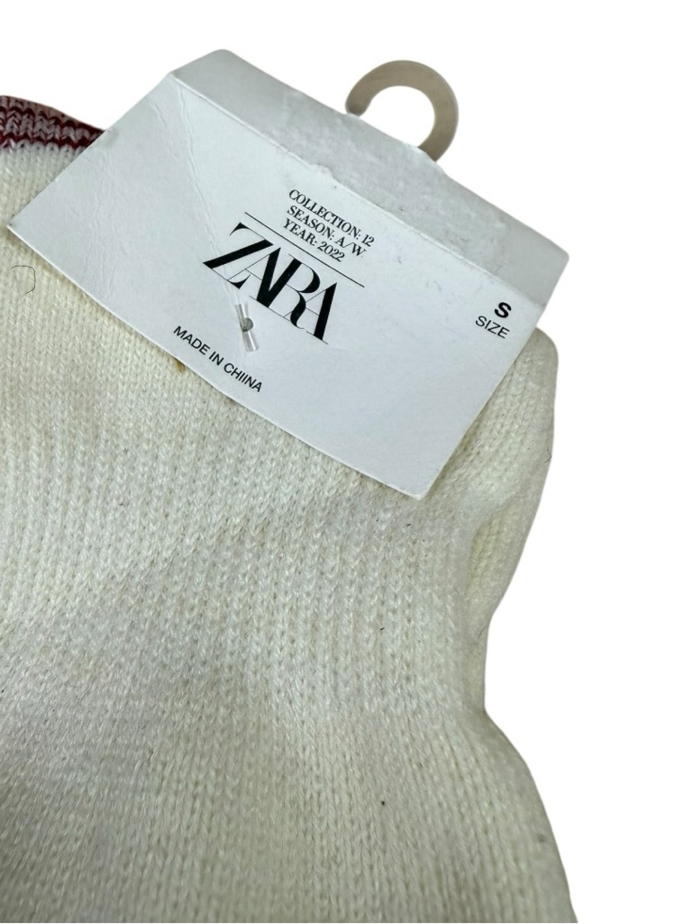 ZARA Kids Knit Crew Socks Red White Blue Graphic Size 6-8 NWT Cotton - Picture 6 of 6